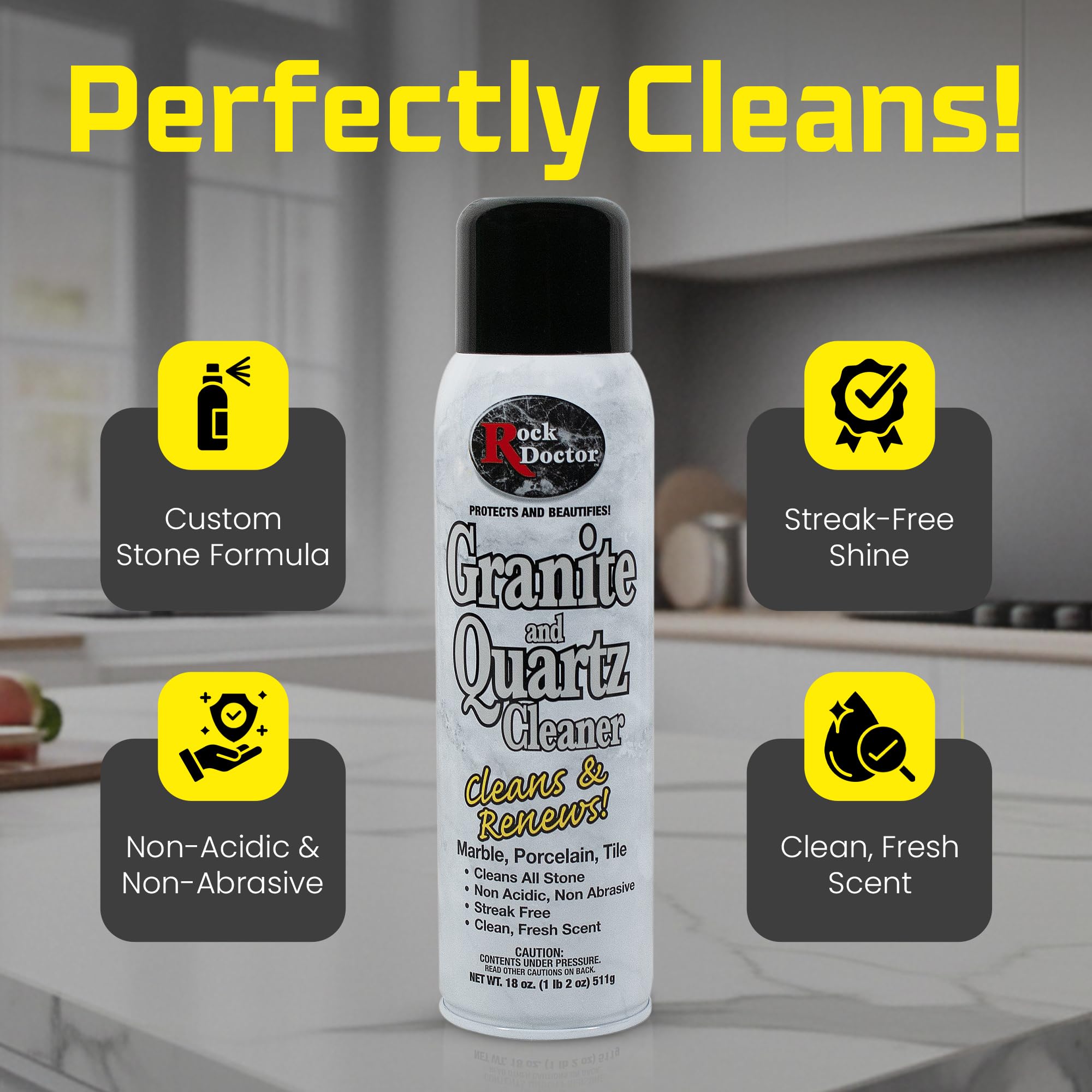Rock Doctor Granite Cleaner, Cleans& Renews Surfaces, Granite/Marble Countertop Cleaner, Cleaning Spray for Vanity, Table Top, Kitchen Counters, Stone