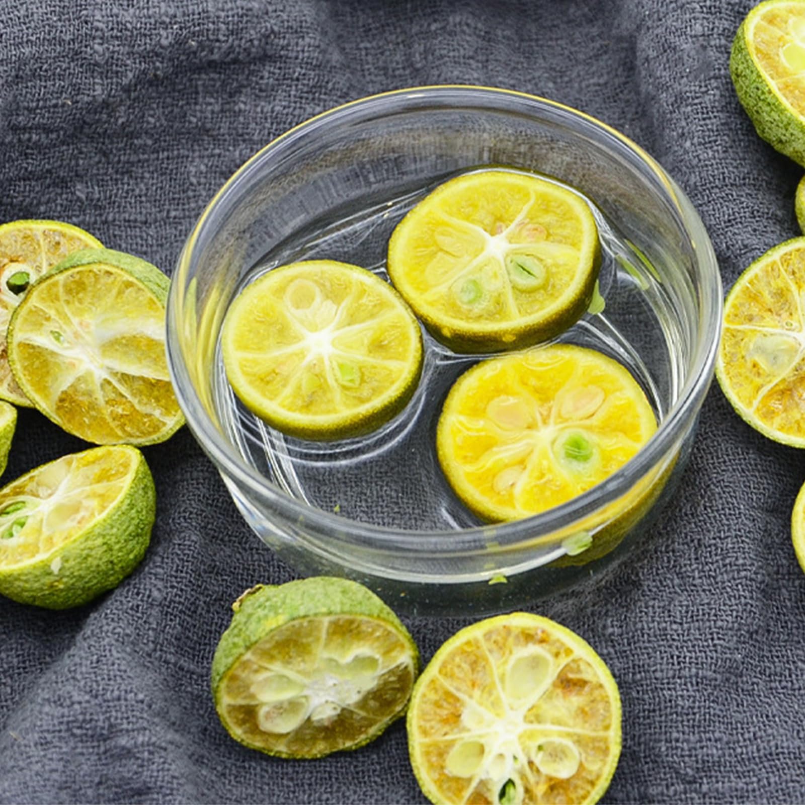 WAKIKI Natural Dried Green Kumquat, 4.2oz/120gGreen Manderin Dehydrated Kumquat Slices, No Added Sugar, Natural Dried Citrus Fruit for Fruit Tea