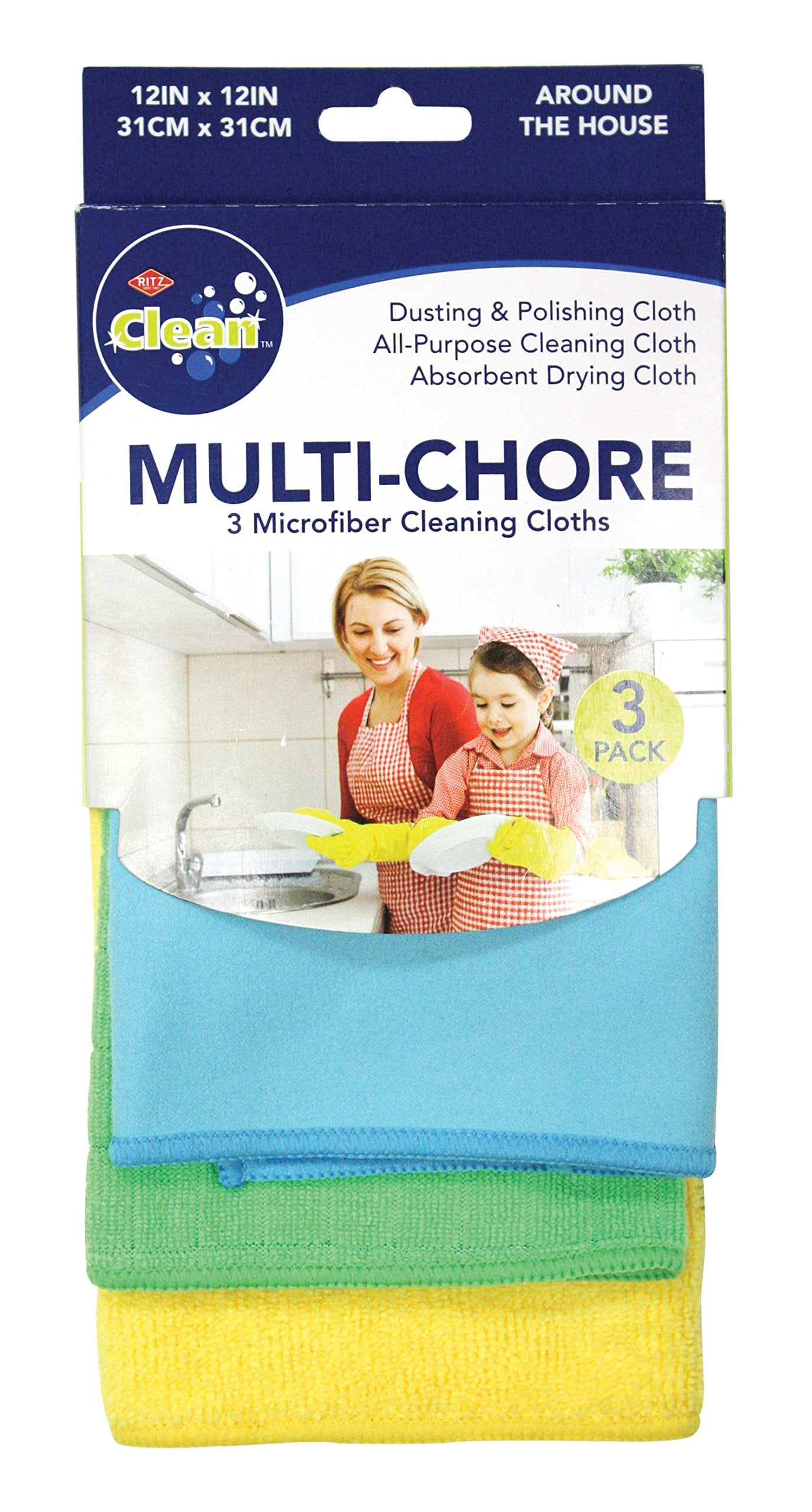 Ritz Multi Chore Microfiber Kitchen & Bath Cleaning Cloth, Set of 3