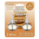 Glade PlugIns Refills Air Freshener Starter Kit, Scented and Essential Oils for Home and Bathroom, Cookie Caramel Rush, 0.67 Fl Oz, 1 Warmer + 1