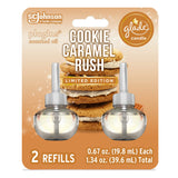 Glade PlugIns Refills Air Freshener Starter Kit, Scented and Essential Oils for Home and Bathroom, Cookie Caramel Rush, 0.67 Fl Oz, 1 Warmer + 1