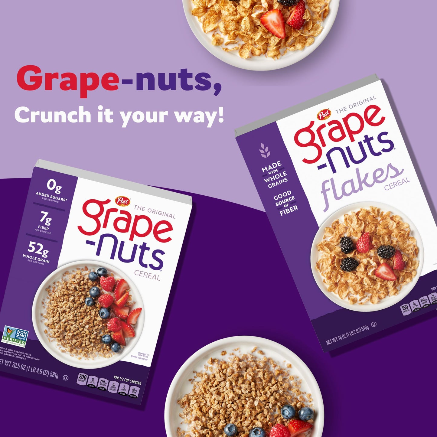 Grape-Nuts Cereal, Low Fat, High Fiber, Kosher, 20.5 oz Box