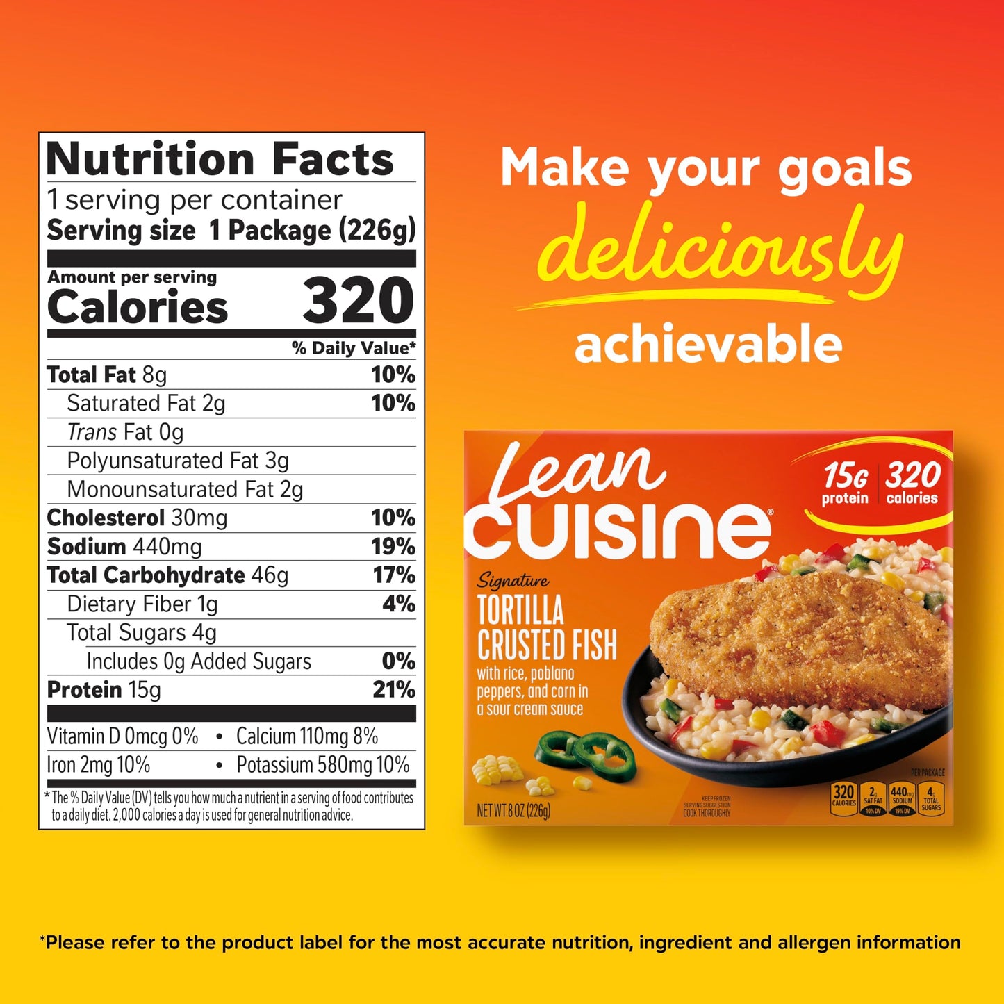 Lean Cuisine Signature Tortilla Crusted Fish Frozen Meals, Frozen Lunch Or Dinner