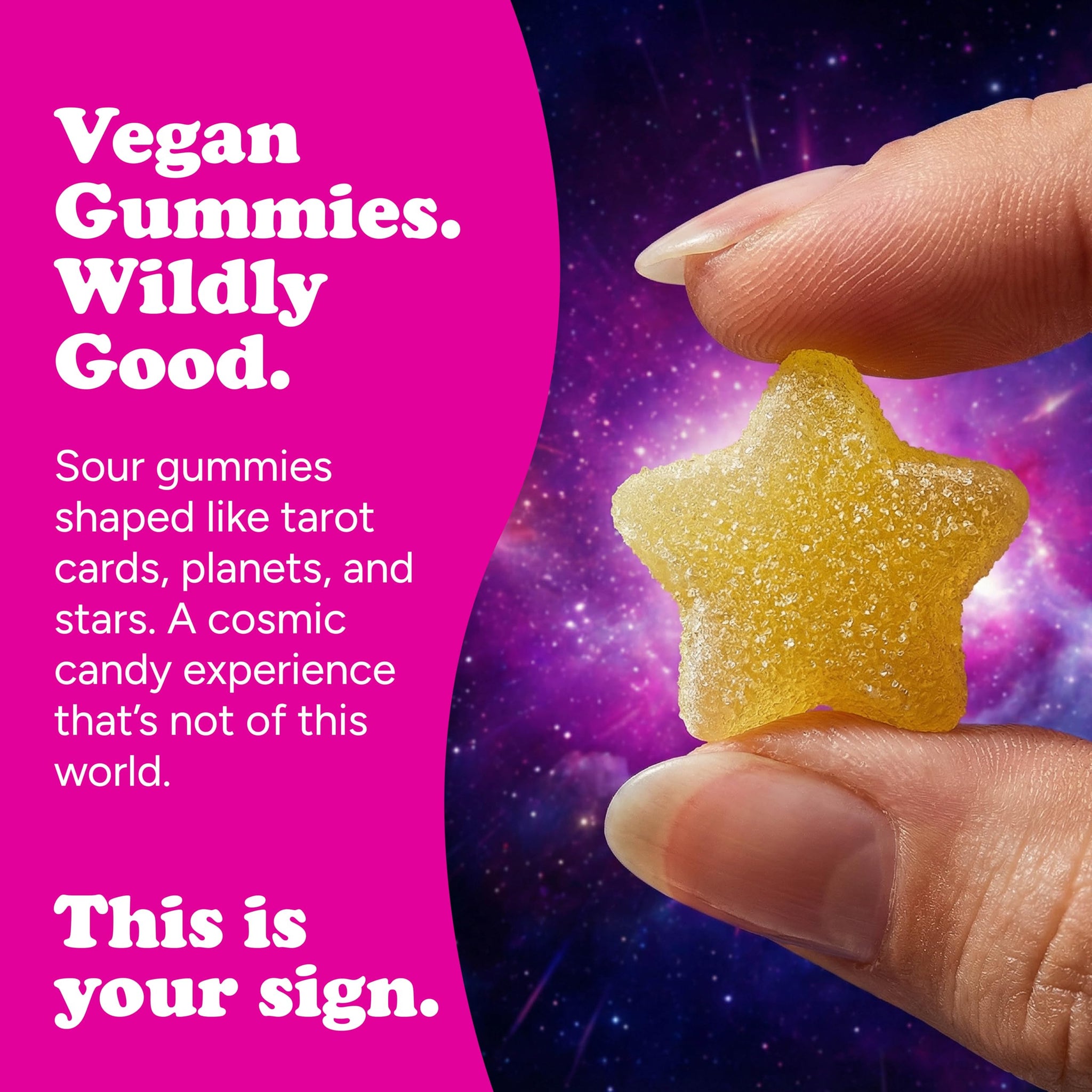 Katjes Cosmic Visions, Tangy Vegan Gummy Candy, Wildly Good Soft & Flavorful, Sweet and Sour Gummies, Colorful Celestial Shapes, No Artificial Dyes or