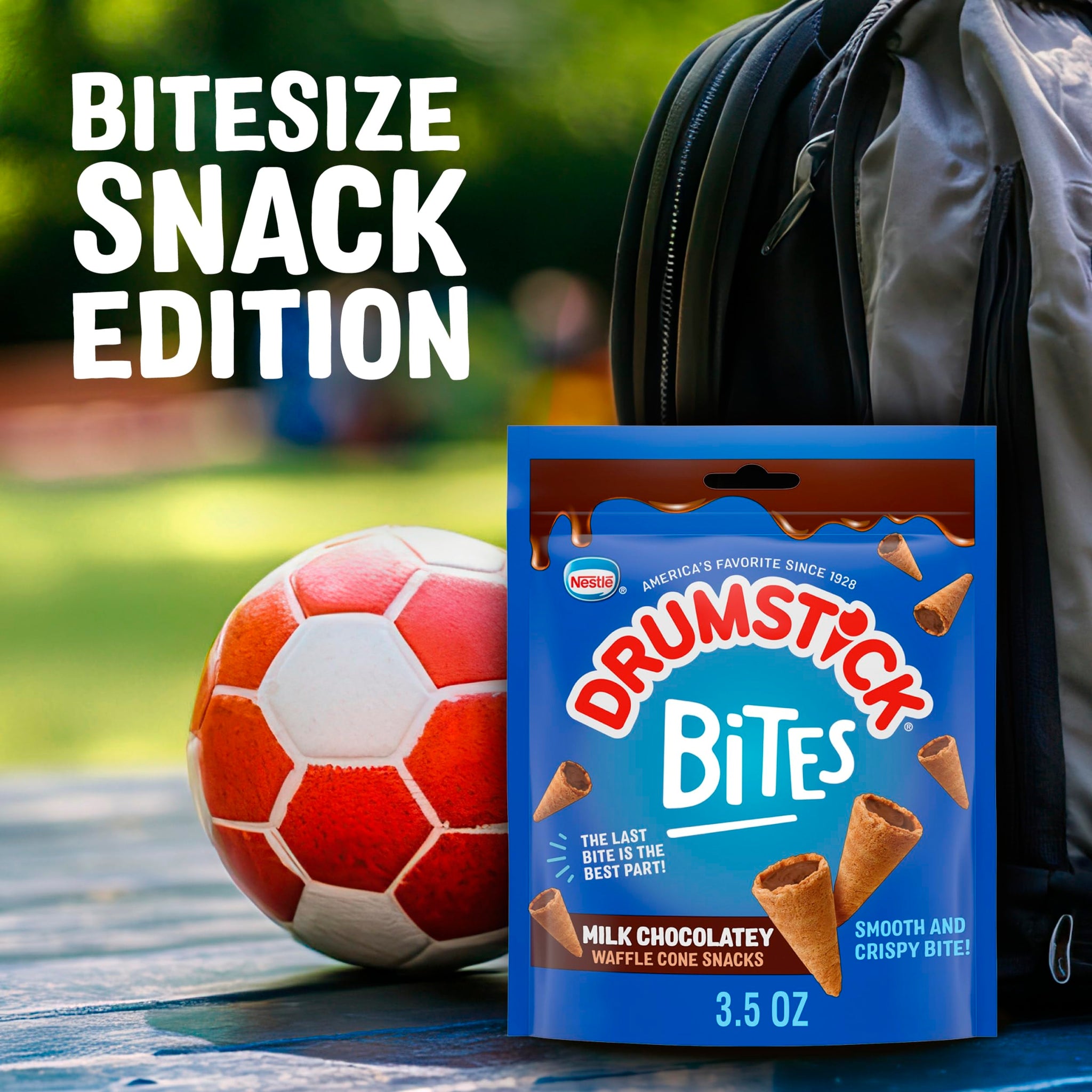 Drumstick Bites Milk Chocolatey Waffle Cone Snacks, Chocolate Dessert, Pantry Snacks 3.5 oz