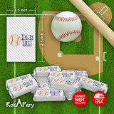 60 Sports Baseball Miniature Candy Bar Wrapper, Mini Candy Bar Stickers for Birthday Party, Baby Shower, Wedding, Graduation, or Any Family Event