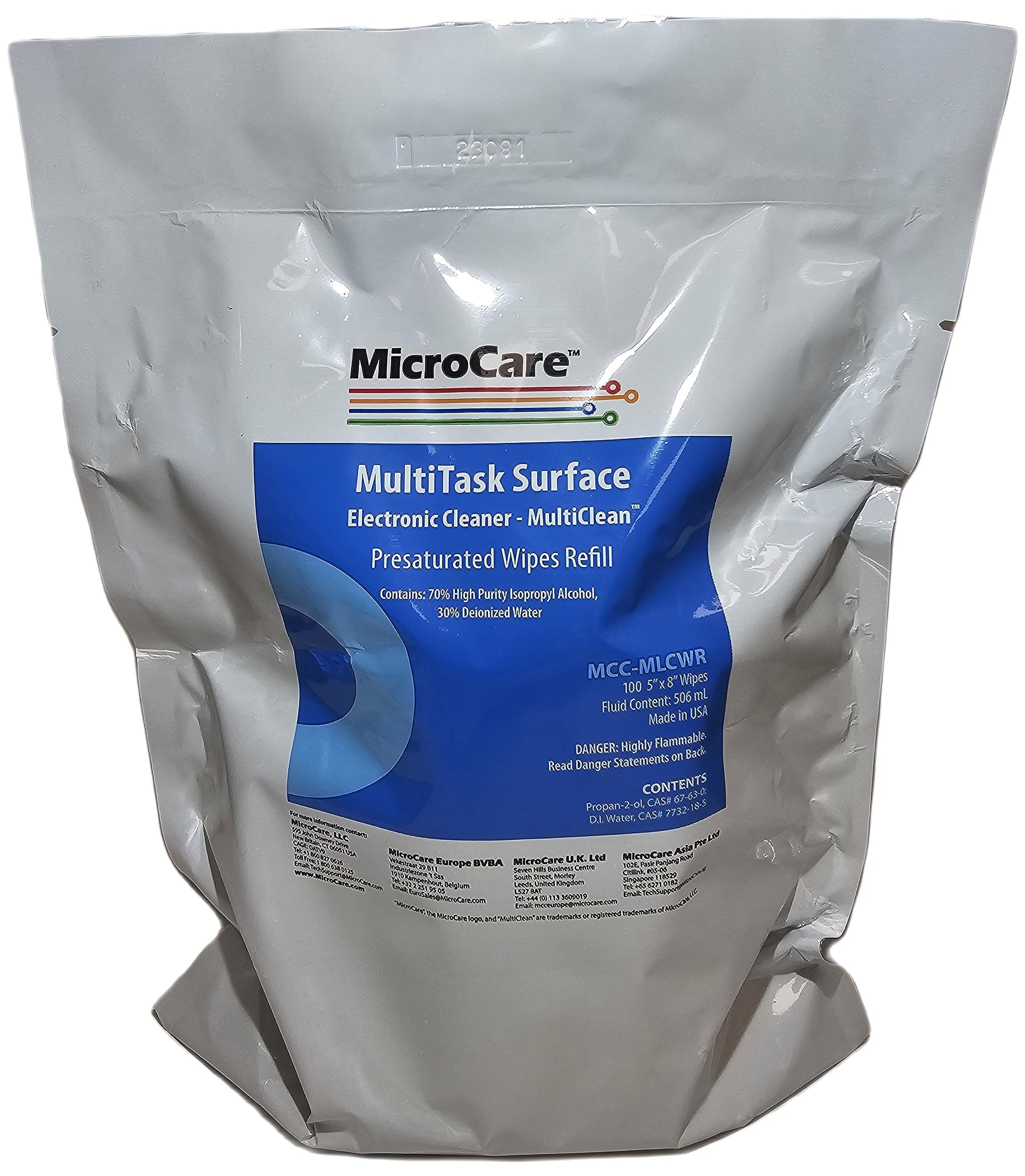 Micro Care MCC-MLCWR Refill for MCC-MLCW Multi-Clean Wipes, 100/Pkg by Micro Care