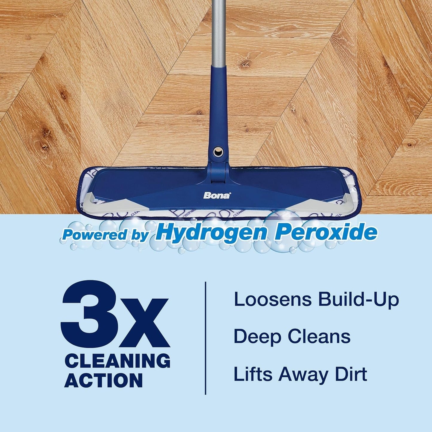 Bona PowerPlus Hardwood Floor Deep Cleaner Spray - 32 fl oz - Refillable - Oxygenated Formula and Residue-Free Floor Cleaning Solution - for Wood