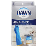 Dawn Large Reusable Latex Gloves, Long Cuff, Blue