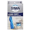 Dawn Large Reusable Latex Gloves, Long Cuff, Blue