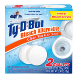 Ty-D-Bol Toilet Bowl Cleaner Tablets, In-Tank Toilet Bowl Tablets, Bleach Alternative, Fragrance Free, 2 Count (Pack of 6)
