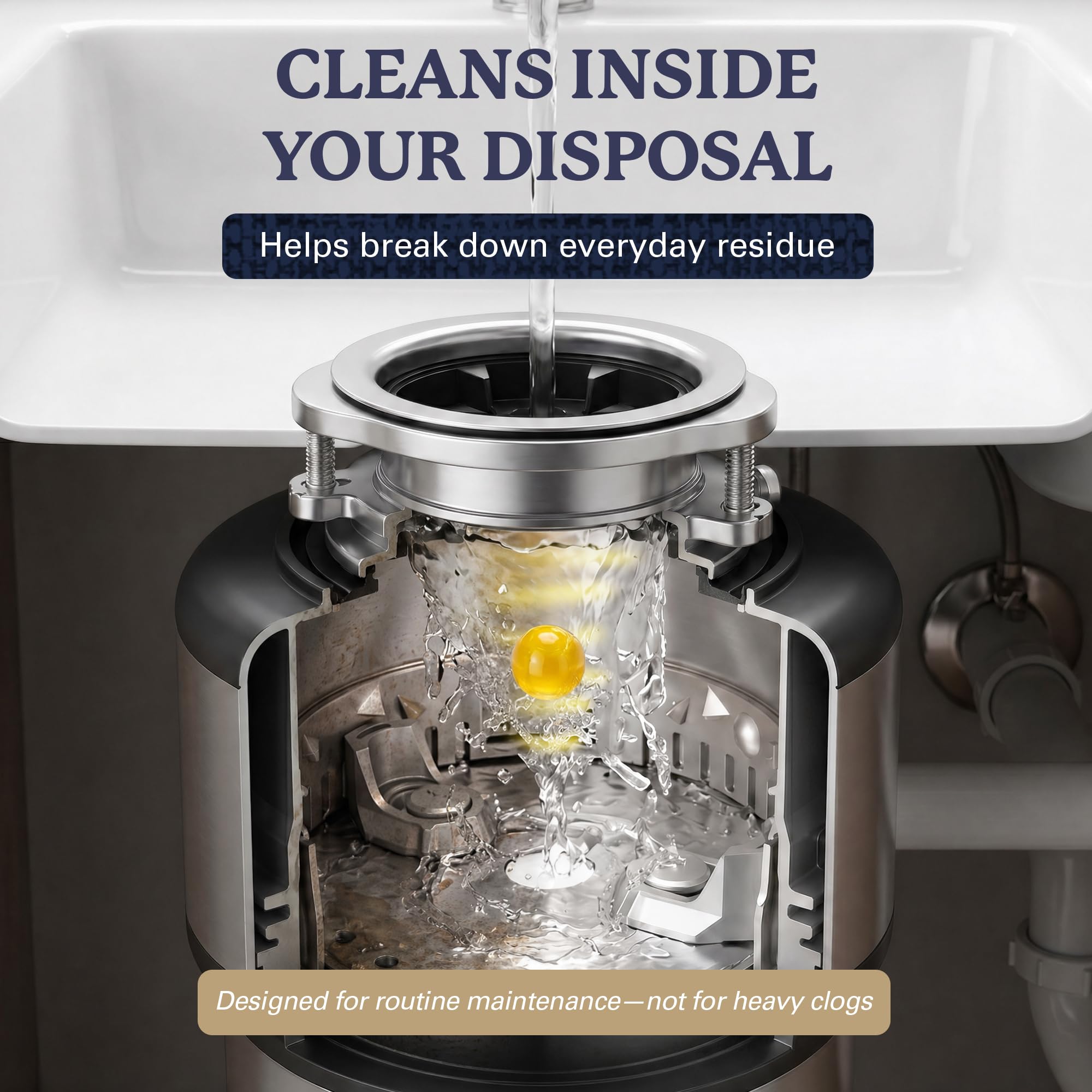 Farberware Garbage Disposal Cleaner Tablets - Disposal Cleaner and Deodorizer for Kitchen Sink Drain, Citrus Garbage Disposal Deodorizer, Sink