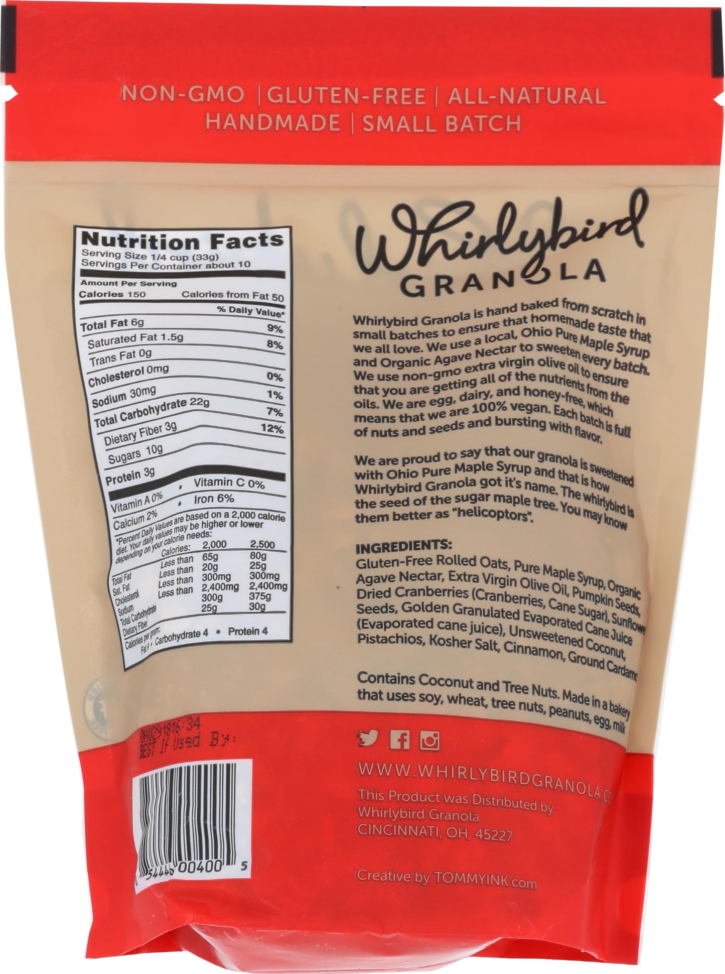 WHIRLYBIRD GRANOLA Granola Original, 11 OZ