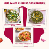 Masala Gossip Spinach Masala Simmer Sauce 10 oz - Authentic Curry Sauce - Plant-Based, Gluten-Free, Seed Oil Free, No Artificial Preservatives - 10 oz