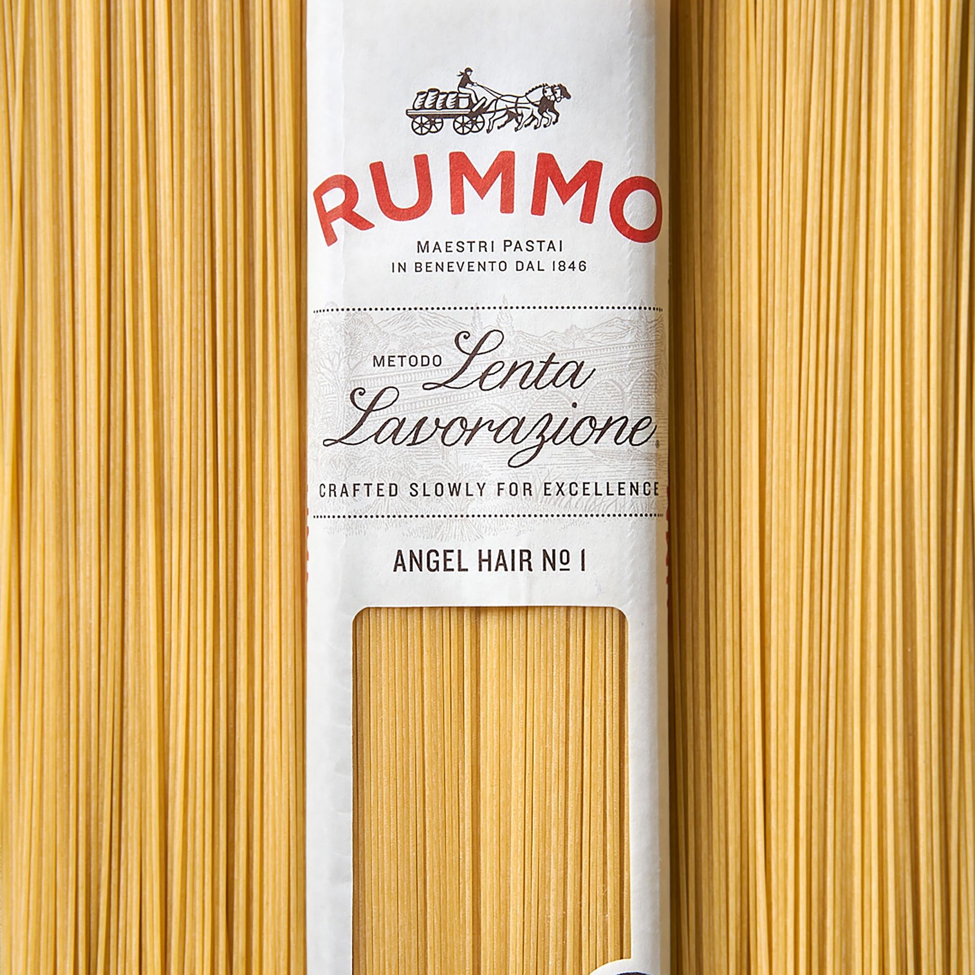 Rummo Angel Hair Pasta N.1 - Capellini Pasta Noodles, Dry Pasta, Durum Wheat Angel Hair, Skinny Pasta, Thin Noodles - 16 Ounces (Pack of 1)