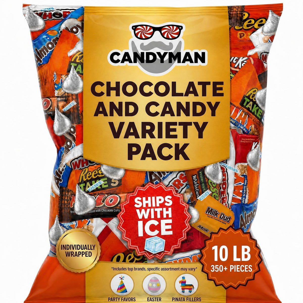CANDYMAN Chocolate Candy Variety Pack, 10 lb Bulk Candy