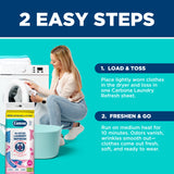 Carbona Laundry Refresh Dryer Sheets 15ct | Odor Eliminator, Wrinkle Releaser, Fabric Softener | Heat-Activated, Static Reducer, Prevents Shrinking
