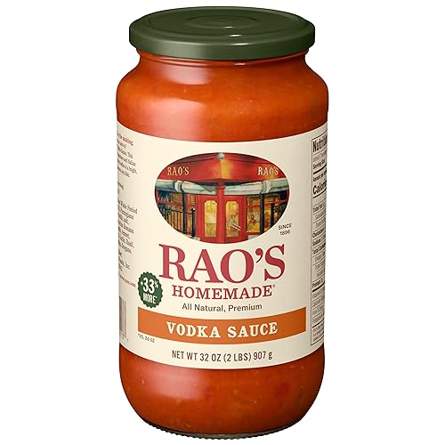 Rao's Homemade Vodka Sauce, 32 oz, Creamy Tomato Sauce, Pasta Sauce, Carb Conscious, Keto Friendly, All Natural, Premium Quality, With Parmigiano