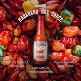 Marie Sharp's Hot Habanero Pepper Sauce, 10 oz - Authentic Belizean Hot Sauce with Fresh Red Habanero Peppers (Pack of 2)