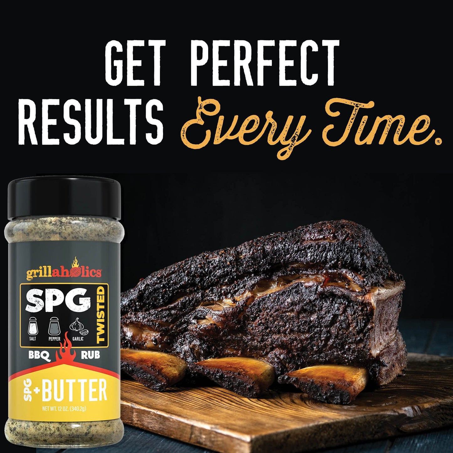Grillaholics SPG Seasoning with Butter - Garlic Butter Steak Seasoning & BBQ Rub - Premium Salt Pepper Garlic All-Purpose Rub for Beef, Poultry, Pork