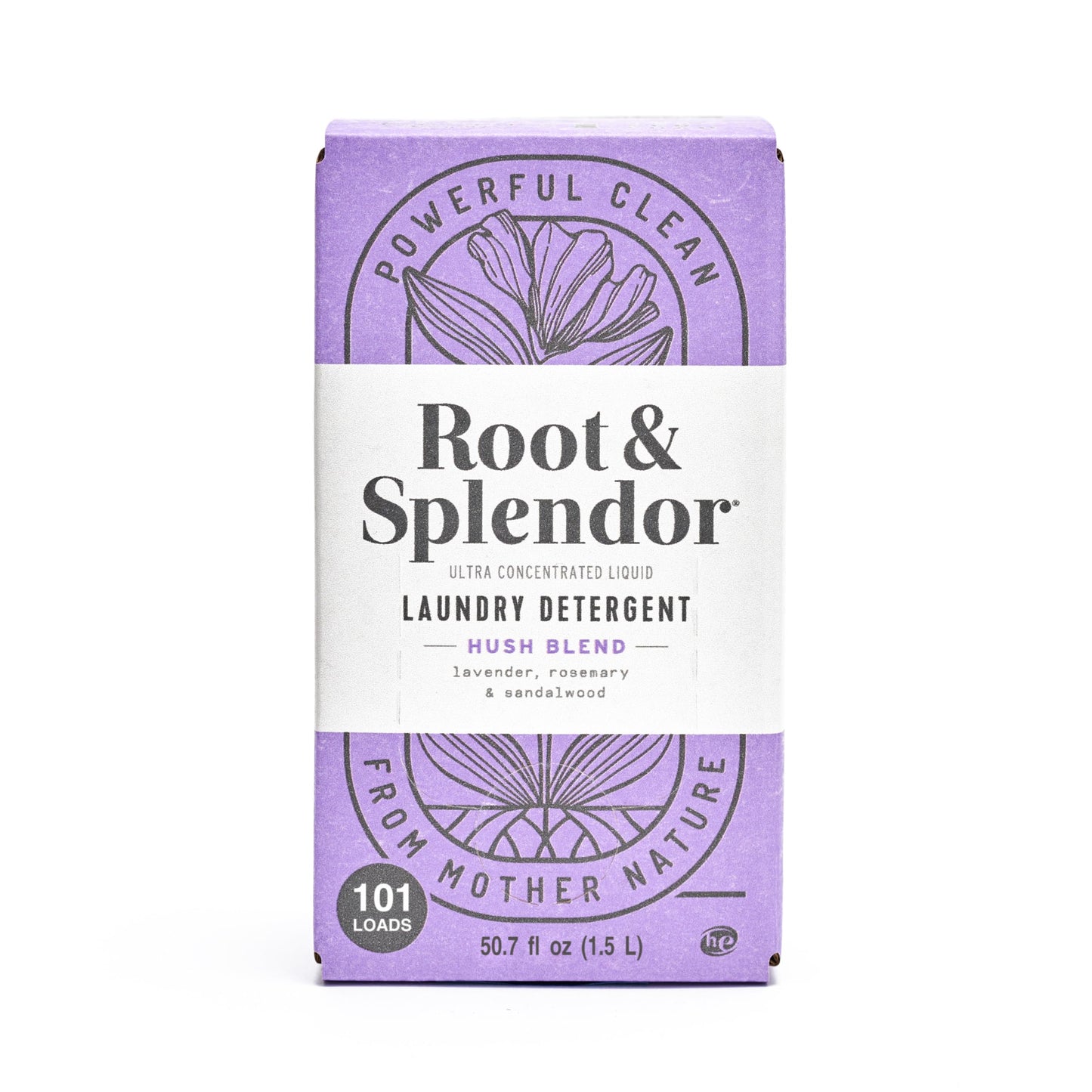 Root & Splendor Ultra Concentrated Non Toxic Laundry Detergent Liquid - Plant Based & Eco Friendly Enzymatic Laundry Soap, Hush Scent, 1.5 Liter, 101