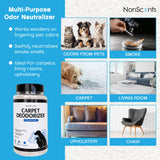 NonScents Carpet & Rug Odor Eliminator - Safe & Fragrance-Free Pet Carpet Deodorizer - Cat and Dog Smell Neutralizer - Removes Pet Urine Odors - Fresh