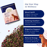 Herbs & Kettles Chai - Rose Cardamom | Assam Black Tea with Rose Petals, Green Cardamom, Ginger, Cinnamon & Cloves | Floral Loose Leaf Blend | Makes