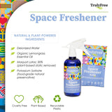 Truly Free Space Freshener Starter Kit, Lemongrass Essential Oil - Car and Air Fresheners for Home, Natural Odor Eliminator Room Spray, 12 oz Empty