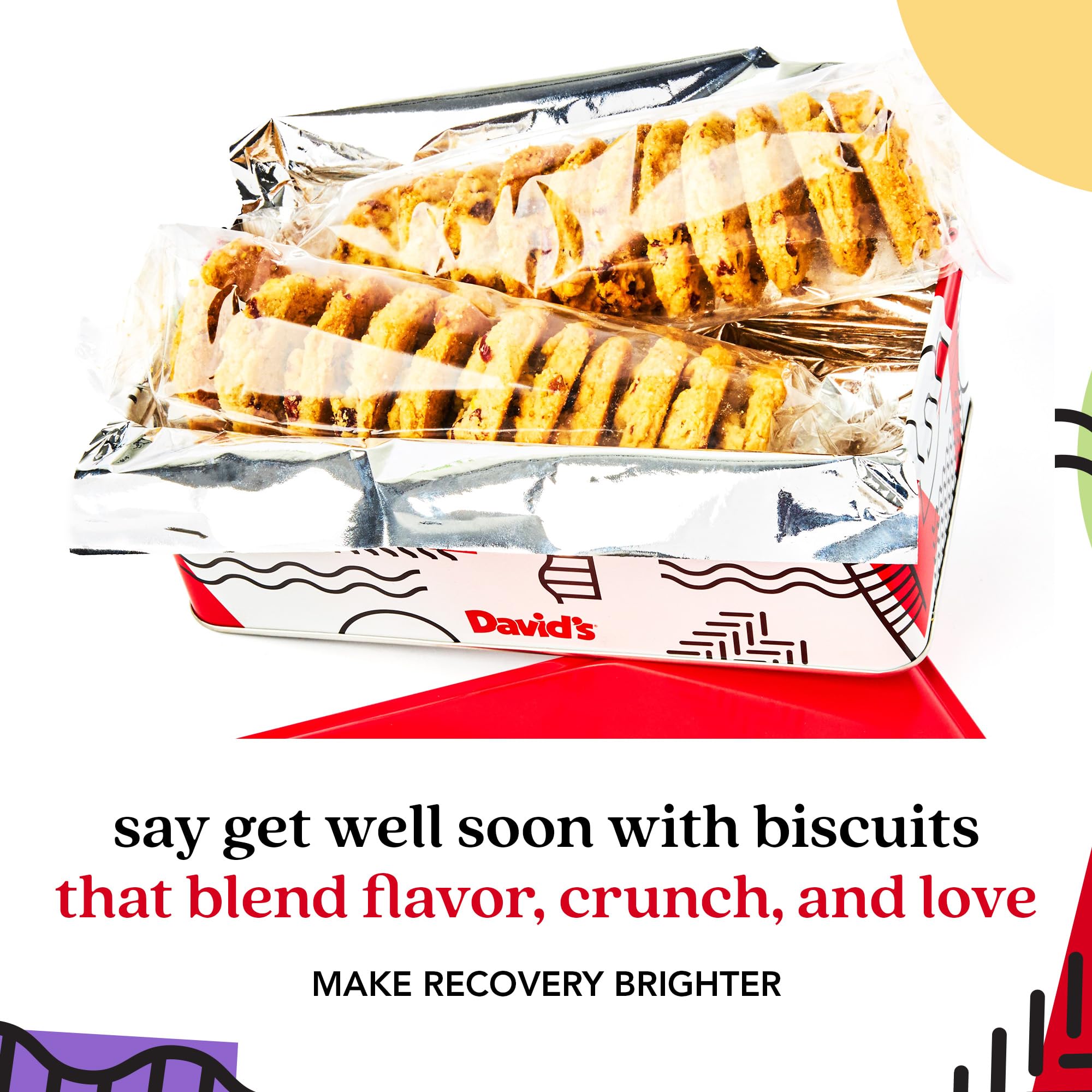 David's Cookies Get Well Soon Cookie Gift Basket - Gourmet Bakery Dessert Gift for Recovery, Comfort and Appreciation Occasions - Cranberry Pistachio