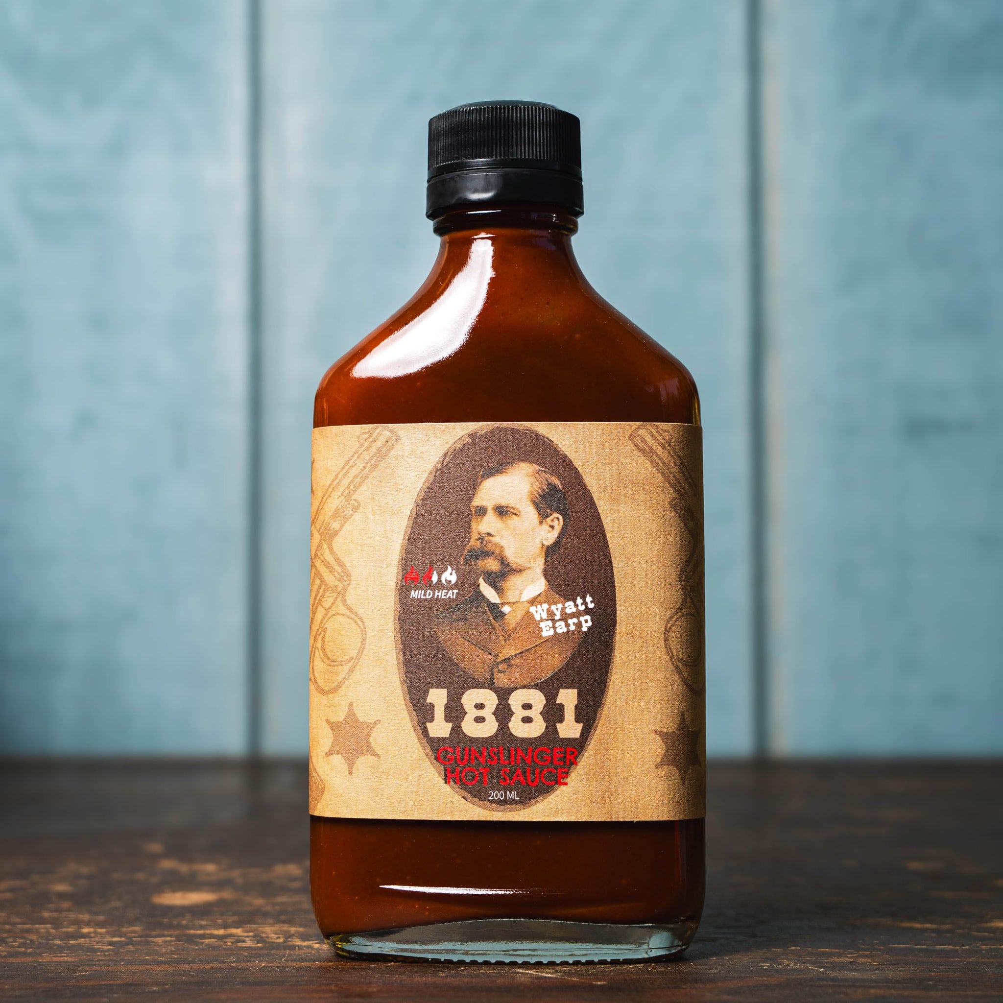 1881 Wyatt Earp Gunslinger Hot Sauce, Habanero Mesquite Flavor, Tomato Juice & Apple Cider Vinegar Base