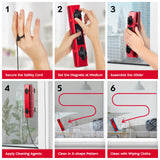 Tyroler Outside Magnetic Window Cleaner Tool | The Glider D-2 AFC Double-Sided Window Cleaners Tool Fits Windows 0.1"-0.7" Thick | Magnet Window