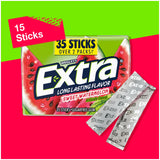 EXTRA Sweet Watermelon Sugar Free Chewing Gum Pack, Individually Wrapped, Fruit Gum 35 Sticks (Pack of 6), Mega Bulk Pack with Long Lasting Flavor