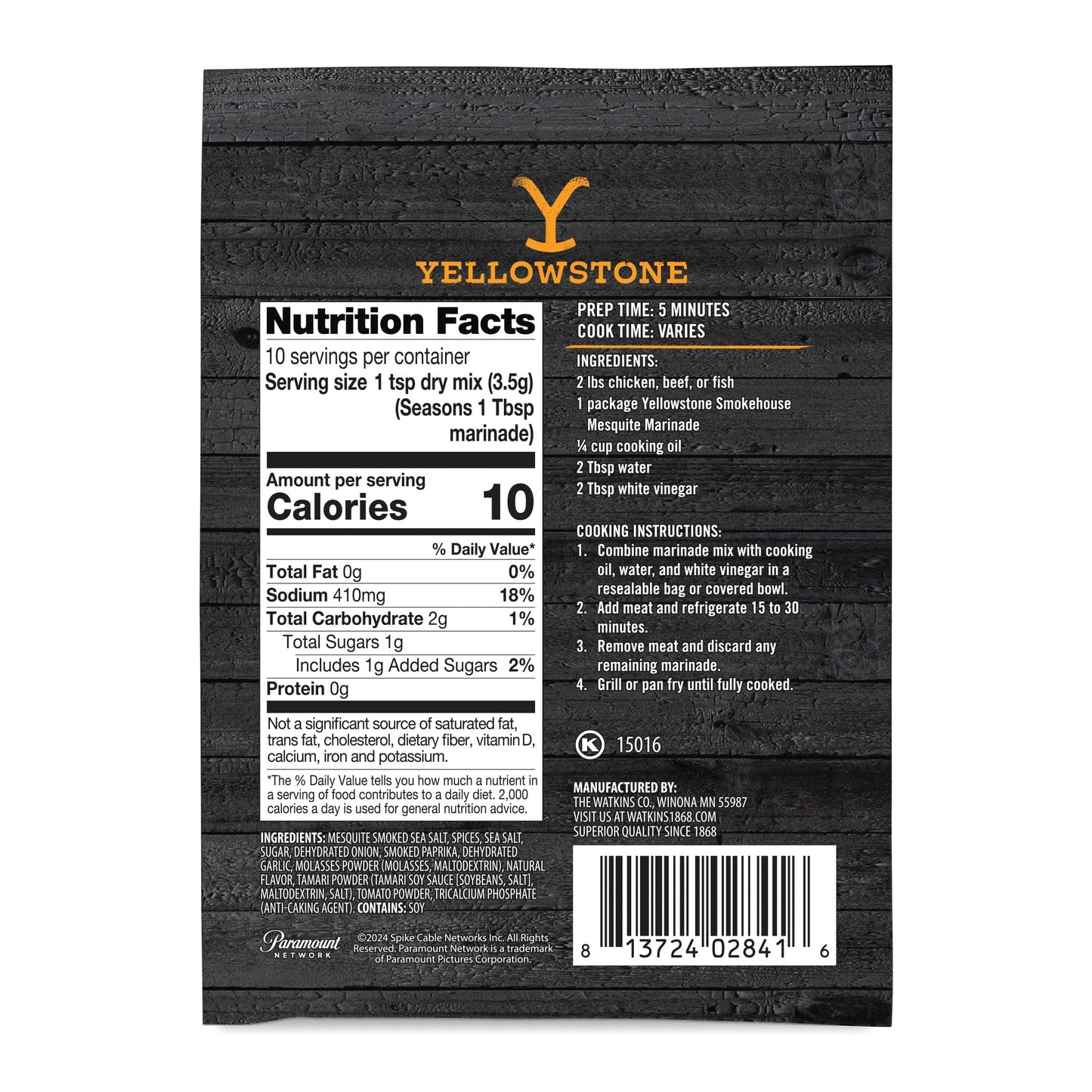 Yellowstone Steakhouse Mesquite Marinade 1.25 oz
