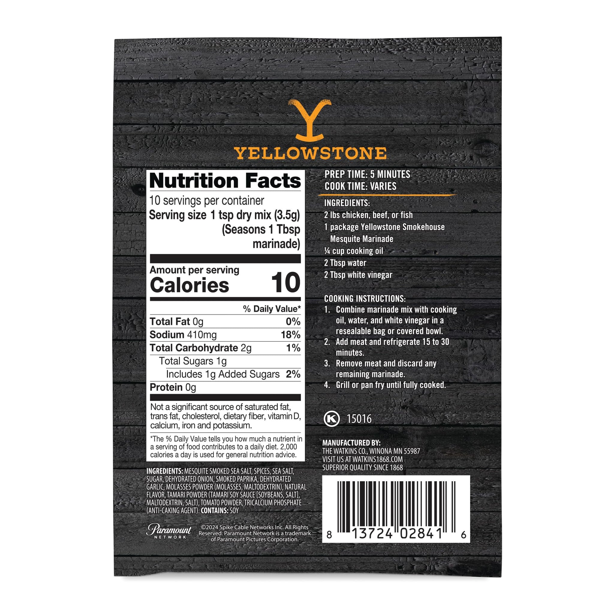 Yellowstone Steakhouse Mesquite Marinade 1.25 oz