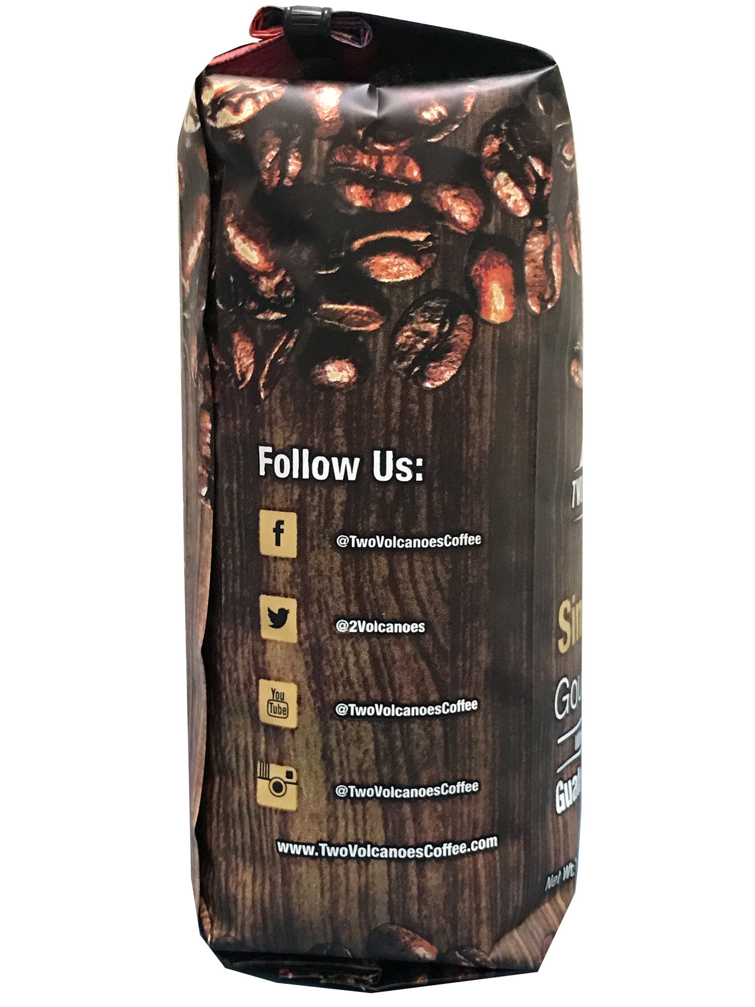 Two Volcanoes Coffee - Gourmet Guatemala Whole Bean Medium Roast Single-Origin Coffee. 1 lb