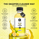 Dolce Flav Natural Lemon Extract - 8 Ounce Oil-Soluble Kosher, Sugar-Free, Concentrated Fresh Citrus Lemon Flavor for Baking, Chocolates & Desserts