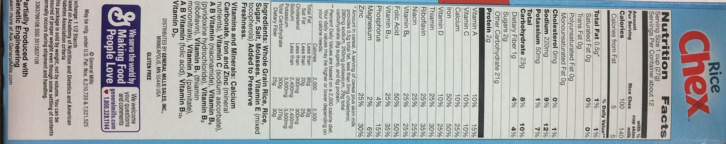 General Mills - Cereal Gluten Free Rice Chex - Case of 10 - 12 OZ