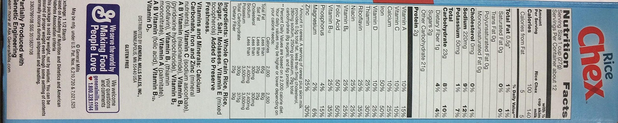 General Mills - Cereal Gluten Free Rice Chex - Case of 10 - 12 OZ