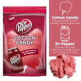 Dr Pepper Cotton Candy, Classic Soda Flavored Sugar Floss, Carnival Party Favor Snacks, 3.1 Ounces (Pack of 6)