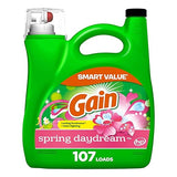 Gain Liquid Laundry Detergent, Spring Daydream Scent, 154 fl oz, 107 loads, Freshness + Odor Fighting, Laundry Detergent Liquid Soap, HE compatible