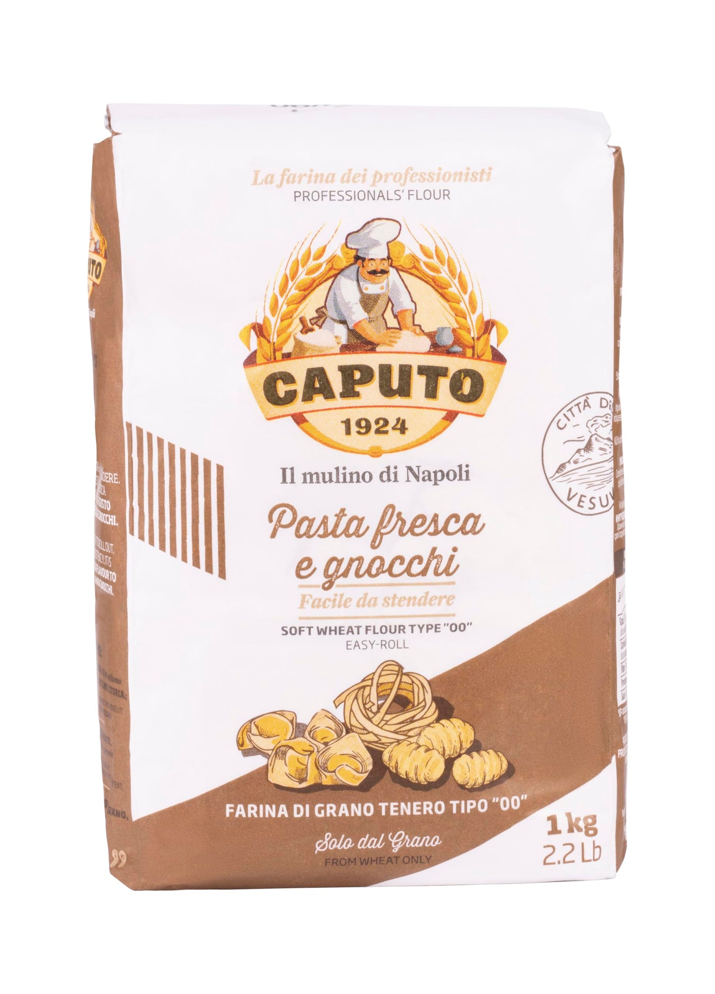 00 Antimo Caputo Pasta & Gnocchi Flour 2.2 Lb Bag- Italian Double Zero Grain Type - Extracted Wheat Blend - All Natural for Pasta Fresca Dough (2.2LB