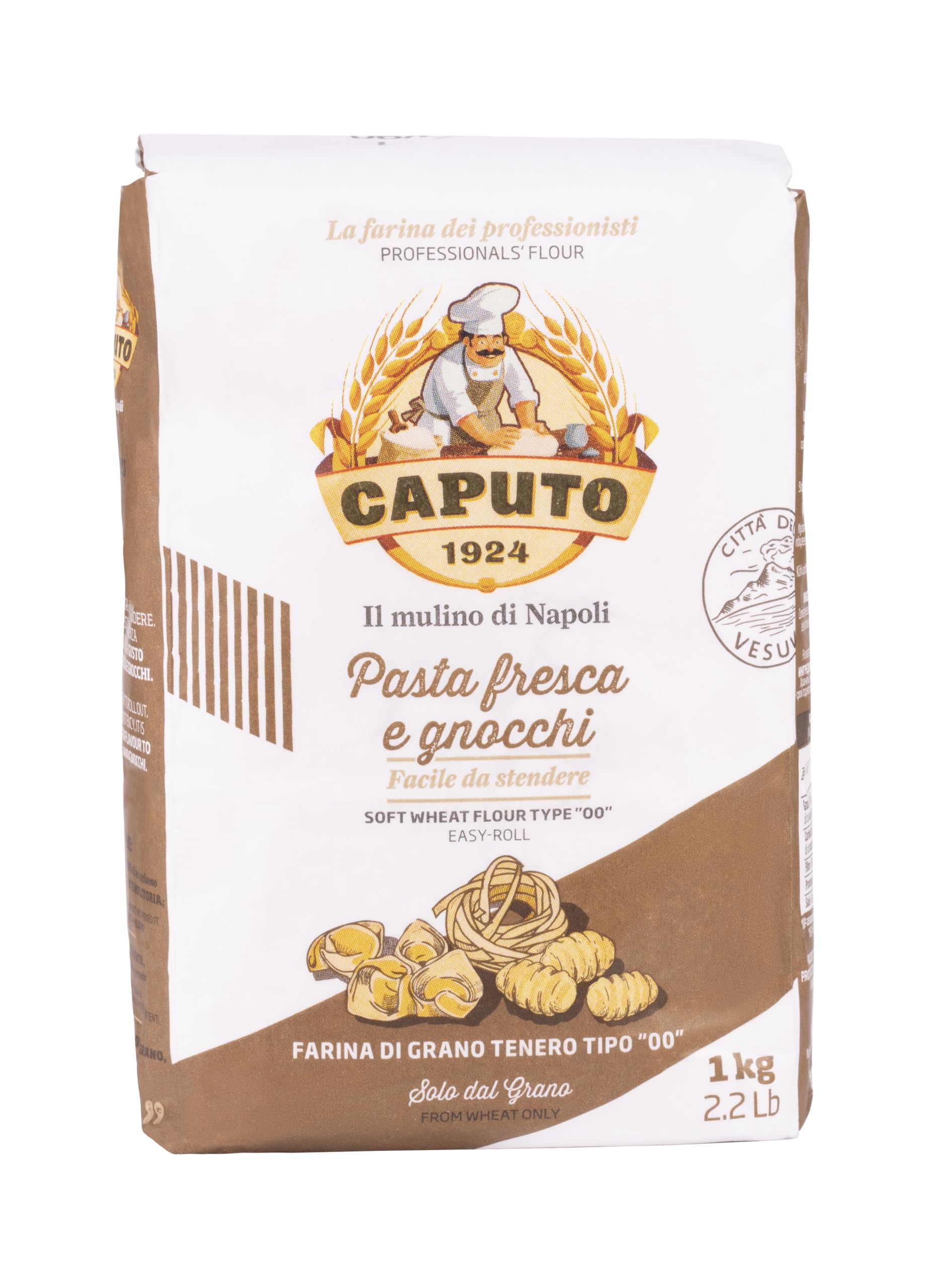 00 Antimo Caputo Pasta & Gnocchi Flour 2.2 Lb Bag- Italian Double Zero Grain Type - Extracted Wheat Blend - All Natural for Pasta Fresca Dough (2.2LB