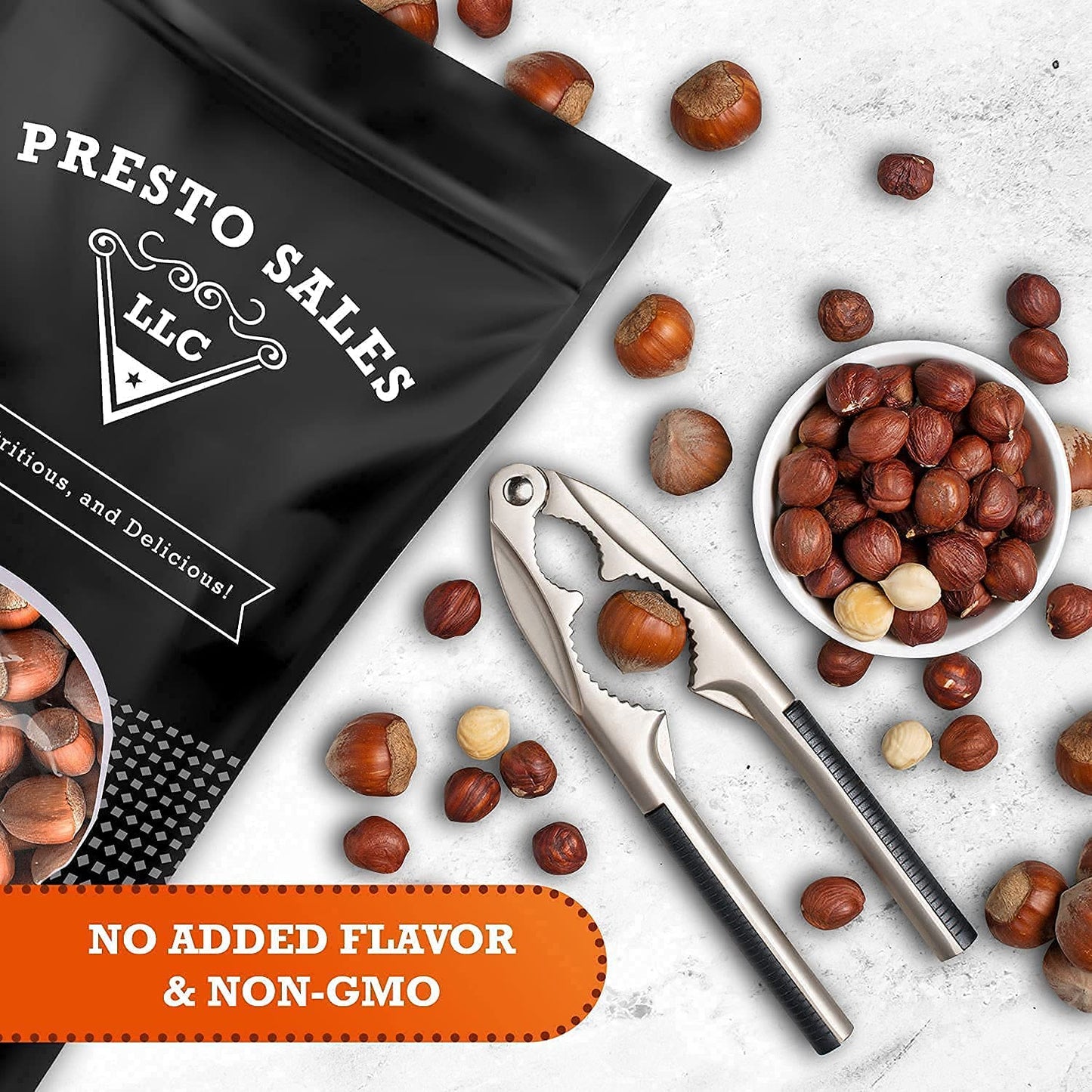 Presto Sales Filberts Hazelnuts Raw In Shell - 80 oz. (5 lbs.) Resealable Bag - Non-GMO, Gourmet and Savory Flavor Hazelnuts Natural Healthy