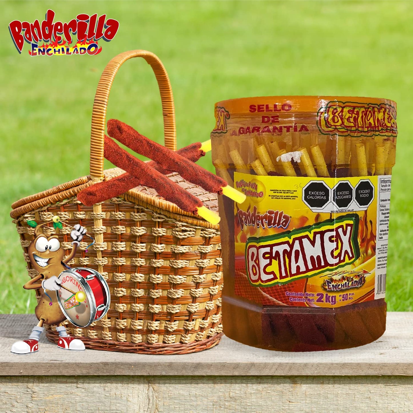 BETAMEX Candy Sticks Tamarind And Chili Flavor 2kg/4.4lbs - Mexican Food - Spicy Flavor and Delicious Tamarind Flavor