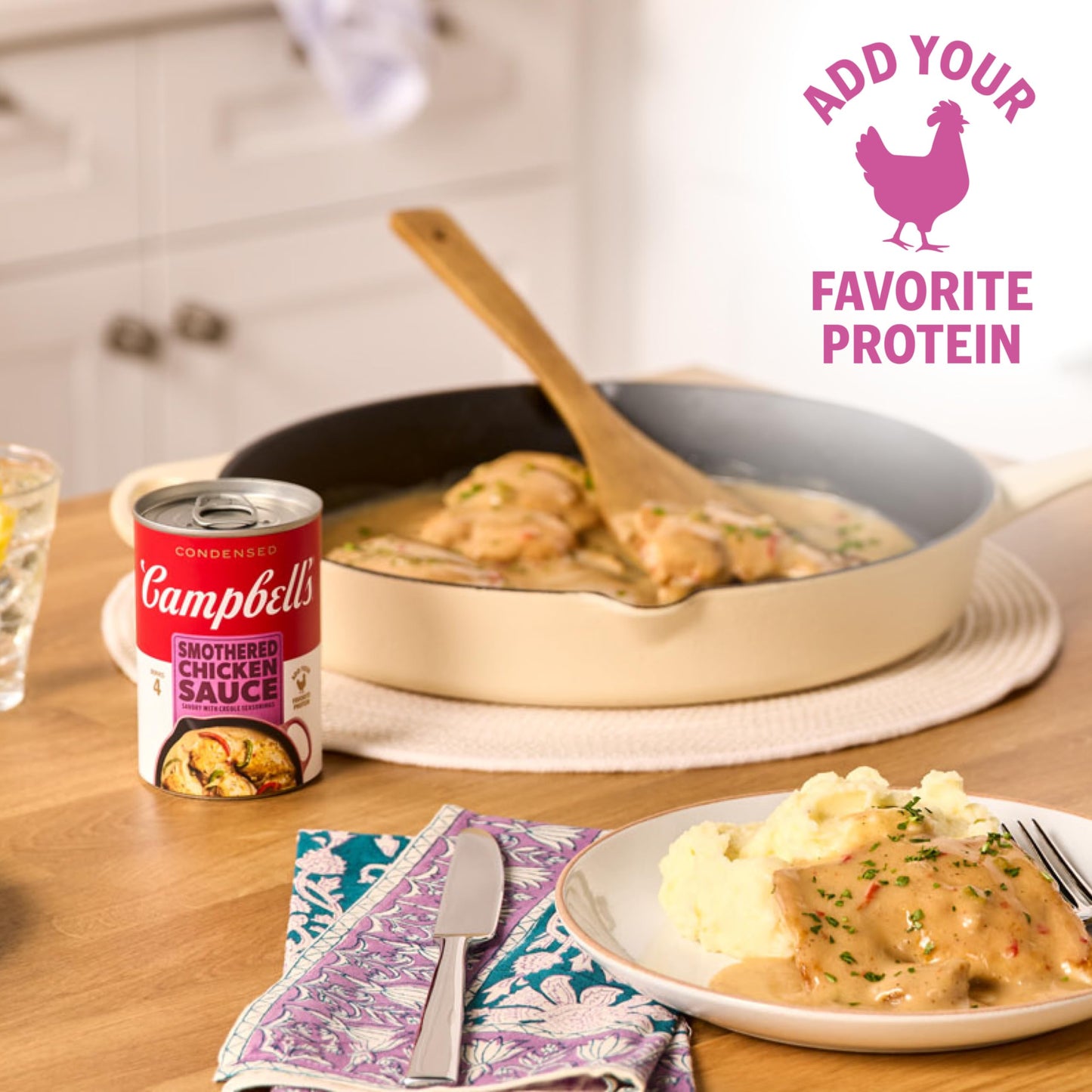 Campbell's Condensed Smothered Chicken Sauce, Savory with Creole Seasonings, 10.5 Oz Can