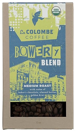 LA COLOMBE Organic Bowery Blend Whole Bean Coffee, 12 OZ