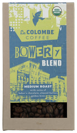 LA COLOMBE Organic Bowery Blend Whole Bean Coffee, 12 OZ