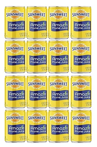 Sunsweet Prune Juice - Pack of 16 Cans - 7.5 oz Cans - Amazin Prune Juice - Excellent Source of Fiber - Keep Your Digestive System in Balance