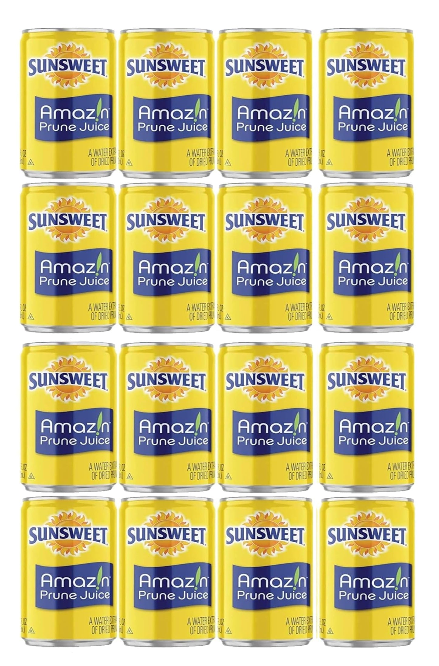 Sunsweet Prune Juice - Pack of 16 Cans - 7.5 oz Cans - Amazin Prune Juice - Excellent Source of Fiber - Keep Your Digestive System in Balance