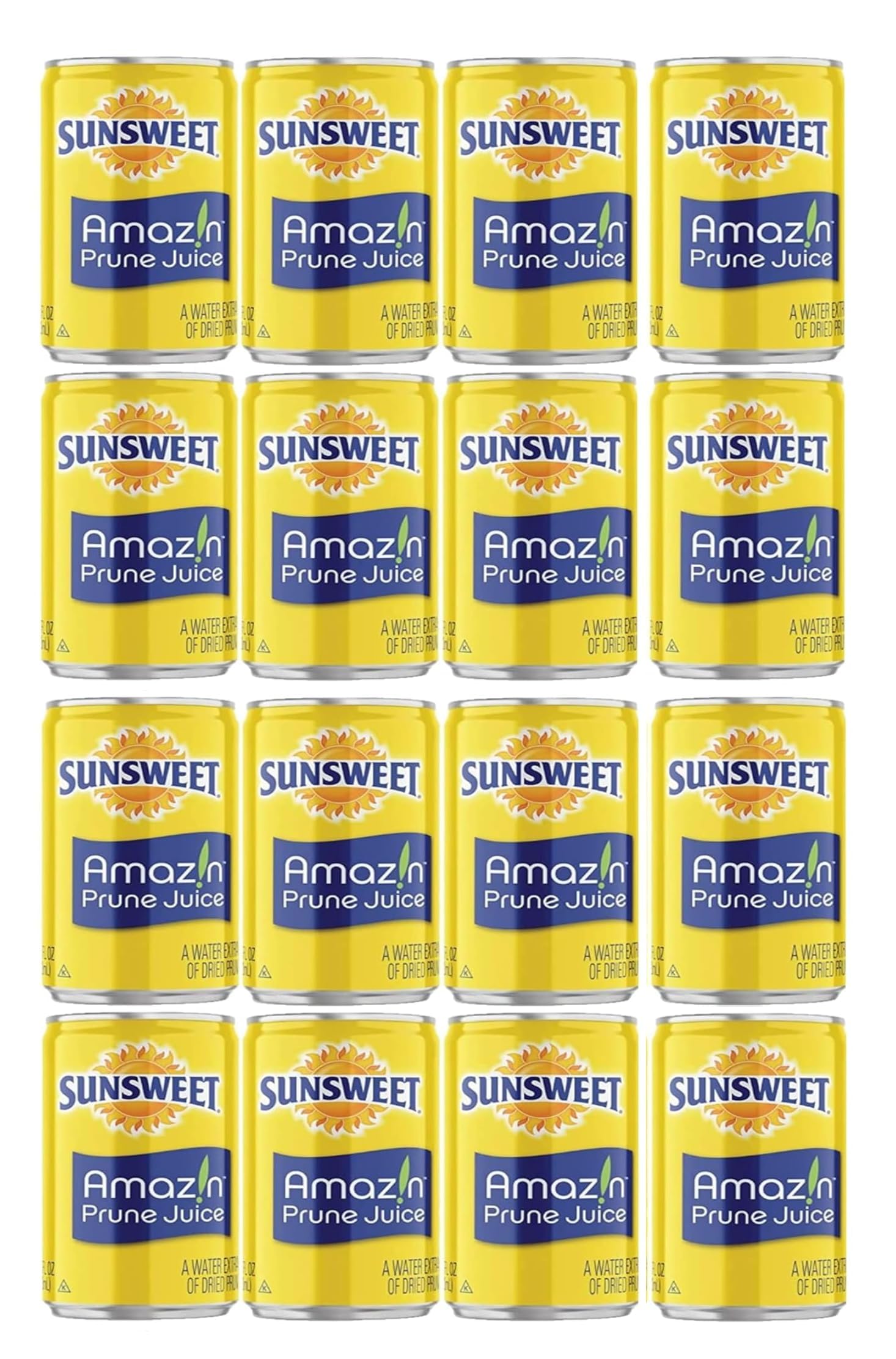 Sunsweet Prune Juice - Pack of 16 Cans - 7.5 oz Cans - Amazin Prune Juice - Excellent Source of Fiber - Keep Your Digestive System in Balance